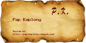 Pap Kaplony névjegykártya